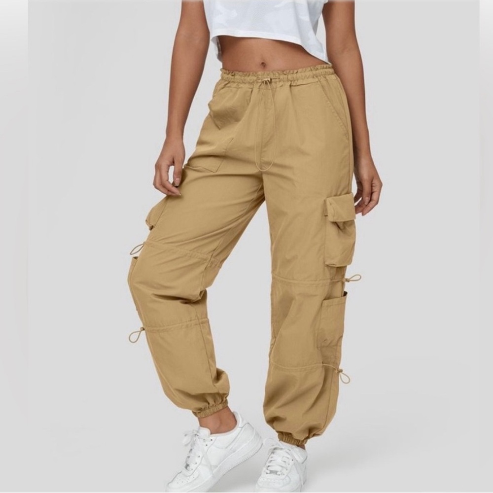 💕 HALARA Mid Rise Drawstring Multi Pockets Casual Cargo Joggers NEW size S